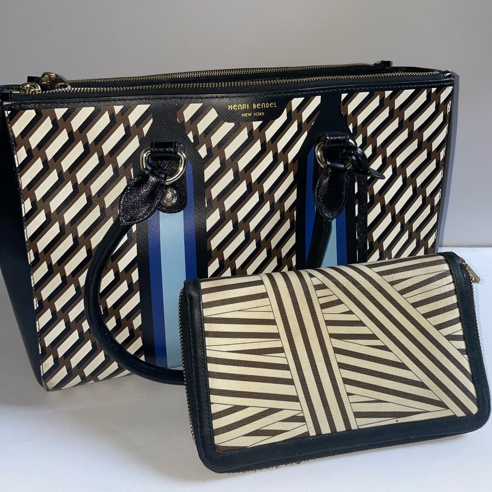 Henri Bendel New York Coated Leather Tote with Matching Wallet